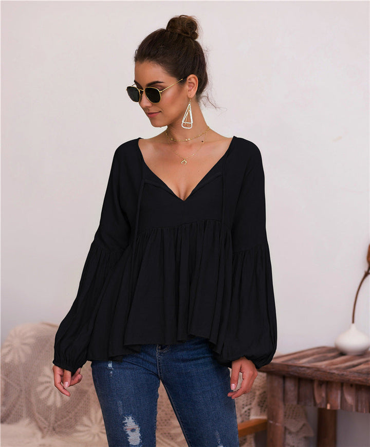 Levoire | Puffihihat V-Col T-Shirt Noir