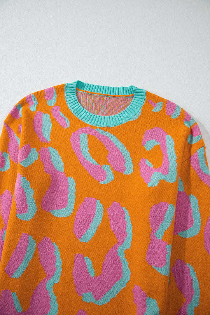 Levoire | Pull Colorblock À Motif Léopard Vivant Pour Femmes