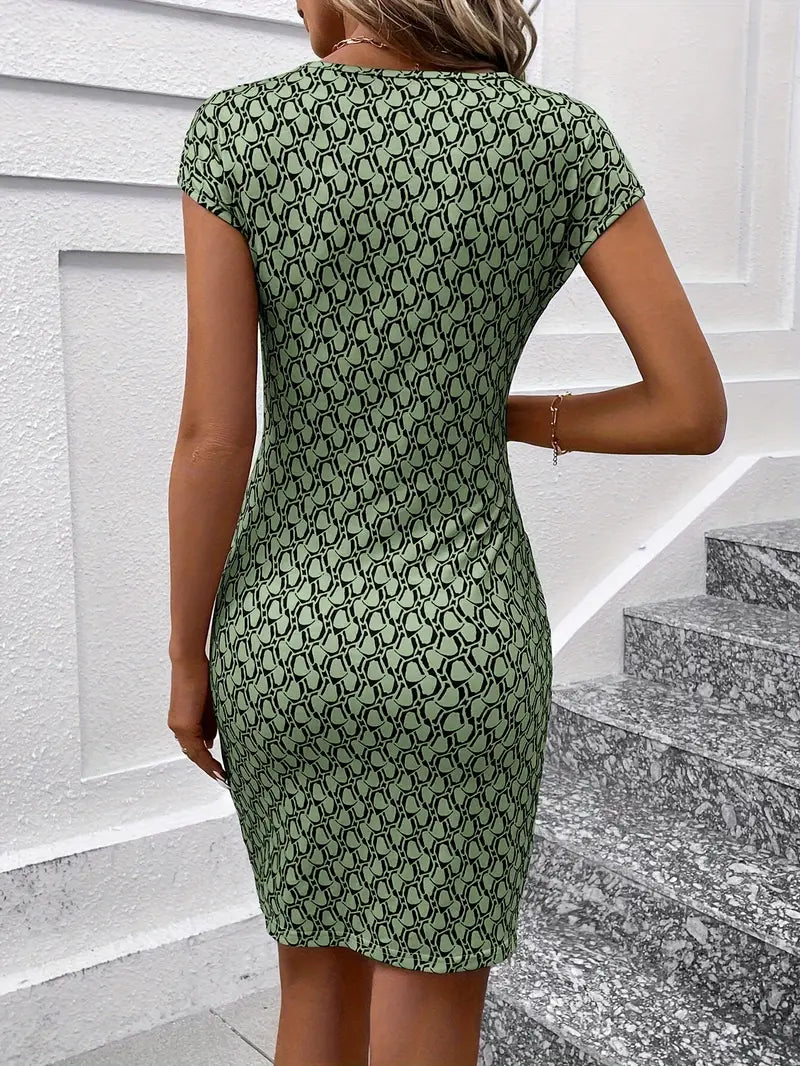 Levoire | Robe Élégante À Encolure Ronde Et Imprimé Intégral