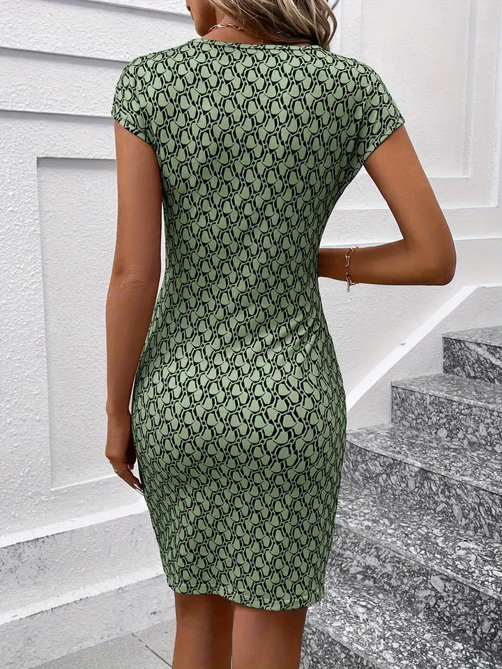 Levoire | Robe Élégante À Encolure Ronde Et Imprimé Intégral