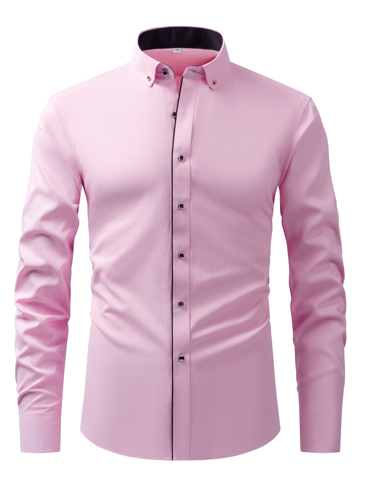 Levoire | Chemise D'Affaires À Manches Longues De Couleur Contrastée