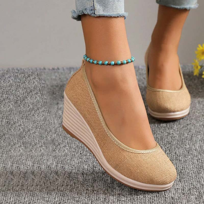 Levoire | Chaussures À Talon Compensé Beige