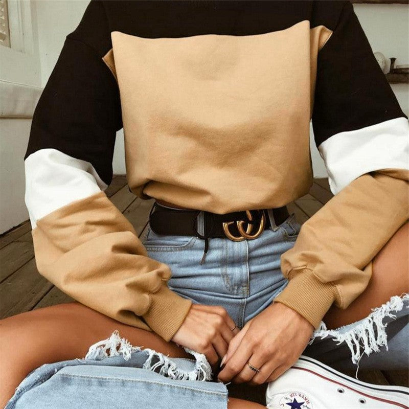 Sweat-shirt sportif pour femmes avec des rayures en bloc modernes Levoire