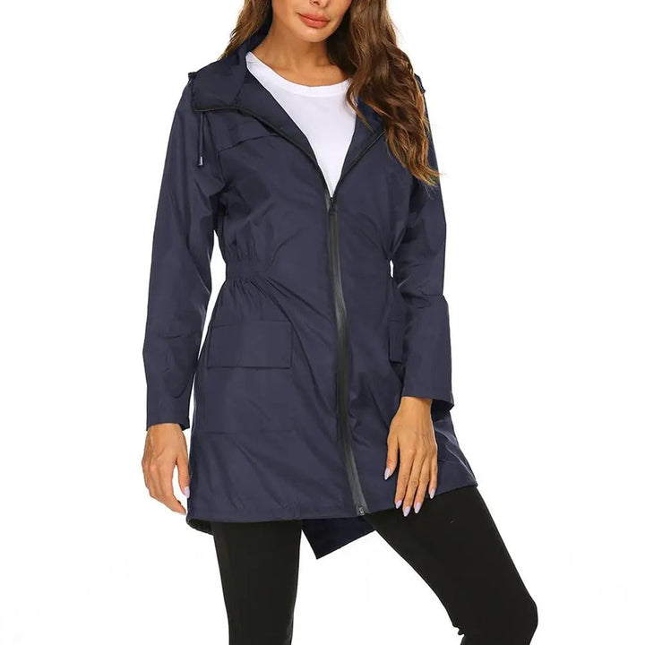 Levoire | Veste De Pluie Coupe-Vent Pour Femmes Avec Cordon De Serrage Bleu