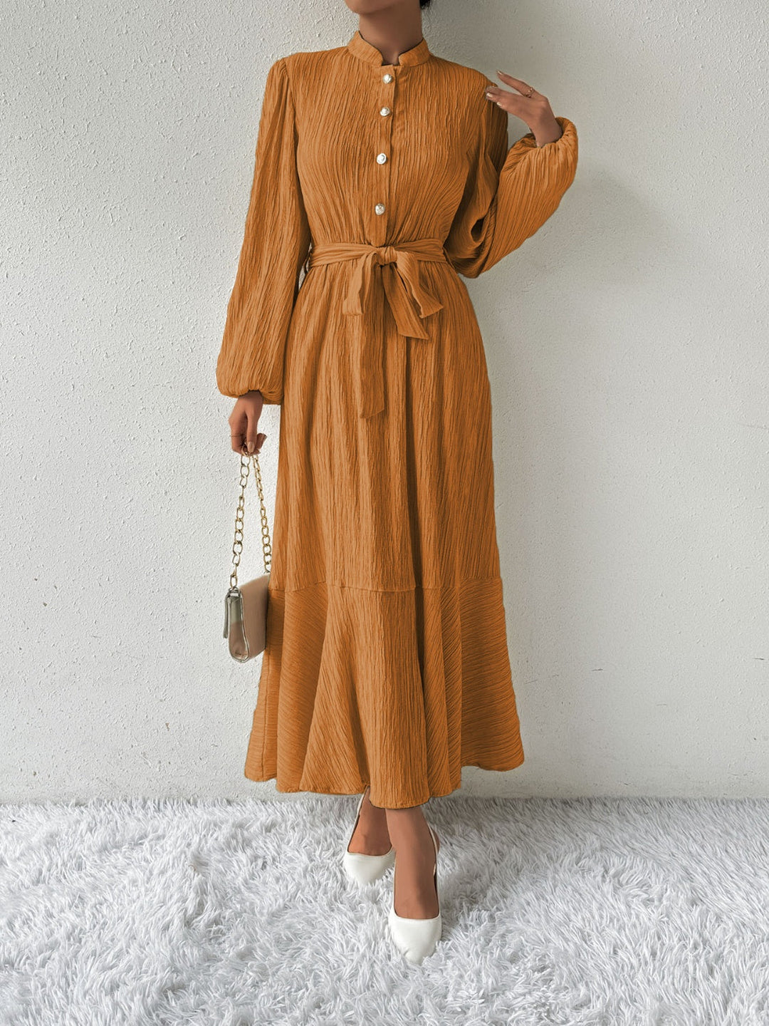 Levoire | Robe À Manches Longues Et Ceinture À Nœuds