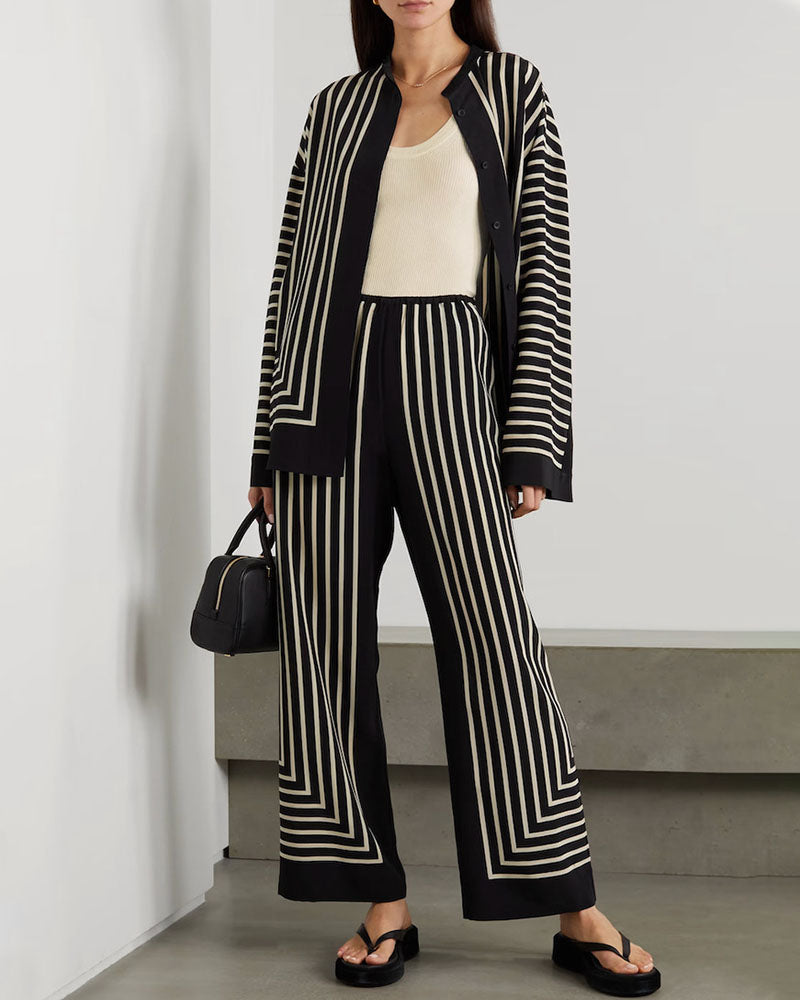 Levoire | Chemise Décontractée À Manches Raglan À Rayures Polyvalente