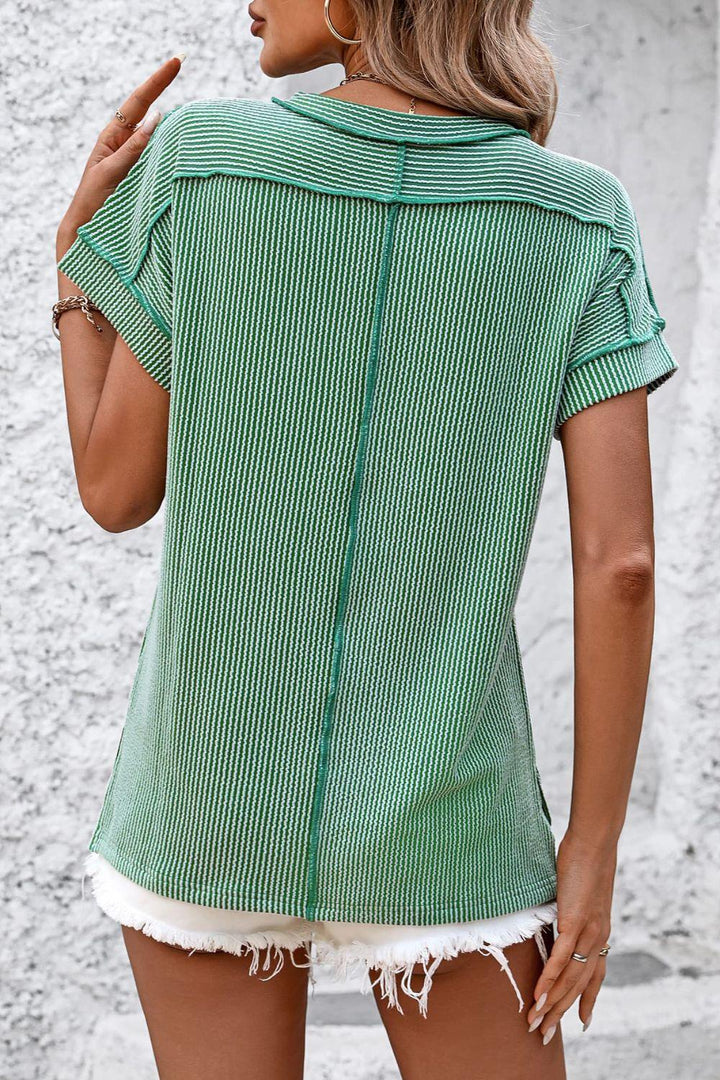 Levoire | T-Shirt Classique À Manches Courtes Rayé Avec Col Rond