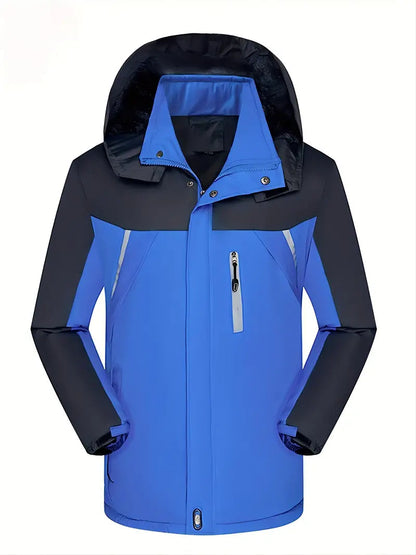Levoire | Veste À Capuche Imperméable À Manches Longues Avec Fermeture Éclair Bleu