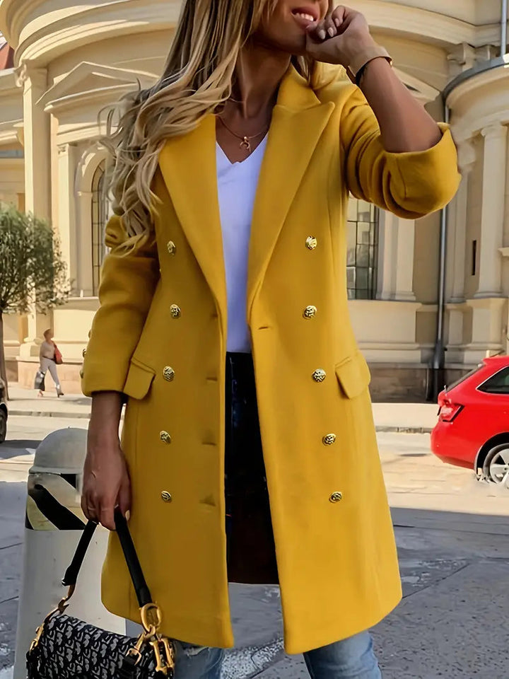 Levoire | Manteau À Double Boutonnage Avec Col Revers Terre jaune