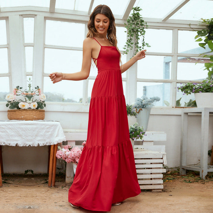 Levoire | Robe longue avec ceinture et dos nu