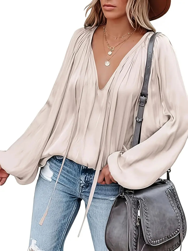 Levoire | Blouse En Satin Pour Femmes Beige