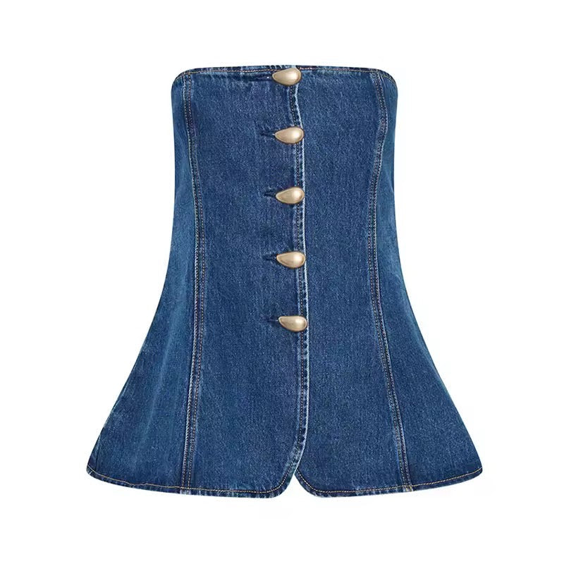 Levoire | Haut De Corset En Denim Chic