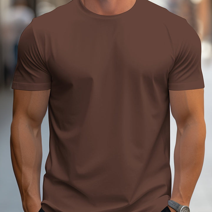 Levoire | T-Shirt Unicolore Pour Hommes Col Rond
