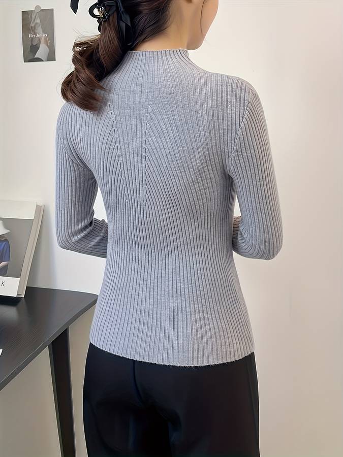 Levoire | Pull Décontracté À Col Roulé Côtelé