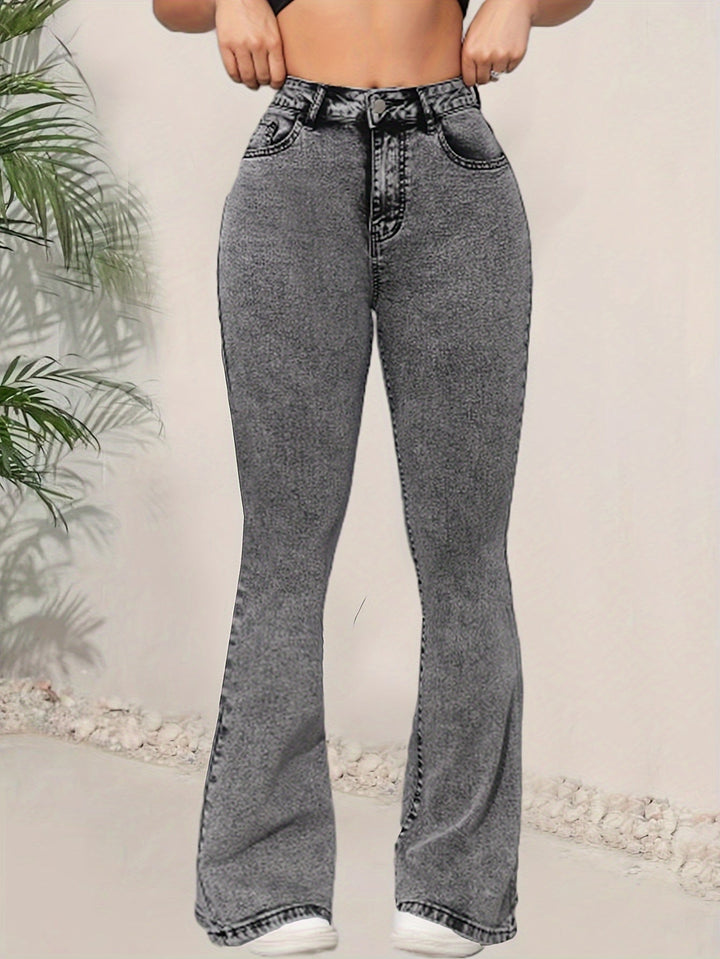 Levoire | Jean Gris Taille Haute Et Jambes Évasées