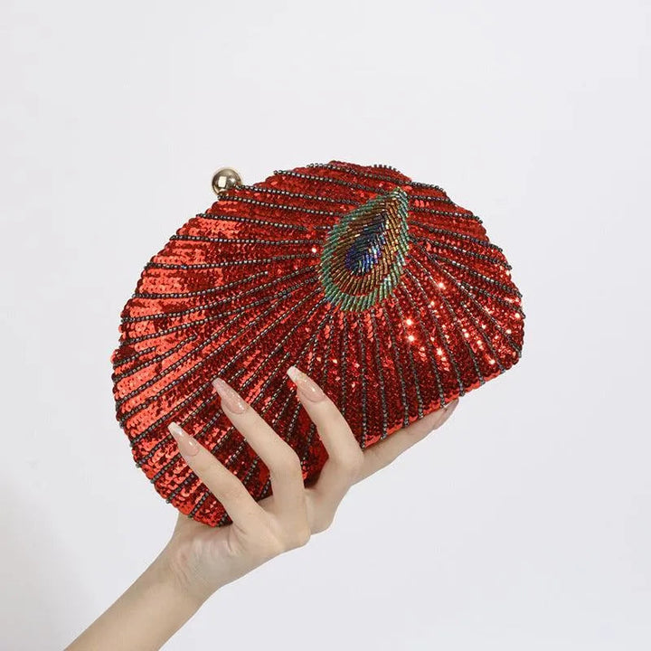 Levoire | Sac à bandoulière vintage orné de perles avec chaîne pour femmes Rot