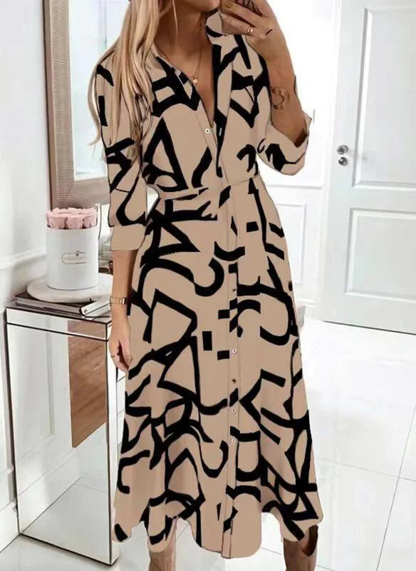 Levoire | Robe maxi intemporelle décolleté en V Braun