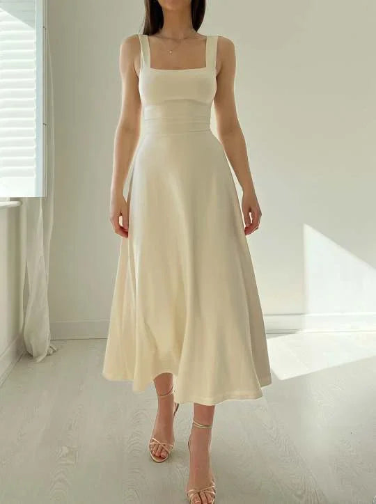 Levoire | Robe midi réversible Audrey en bambou biologique avec poches Naturel