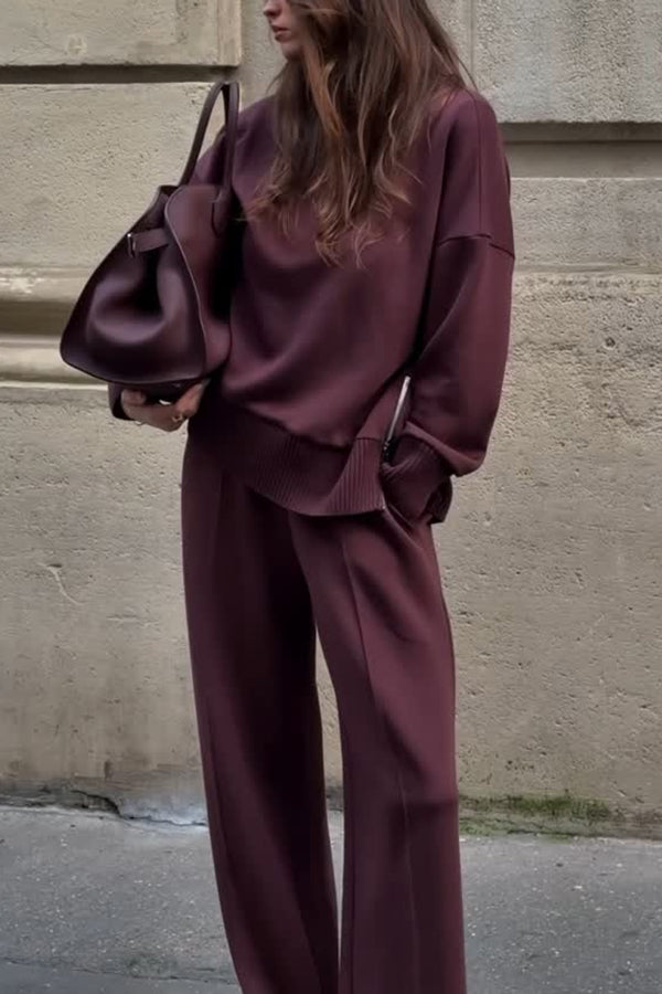 Levoire | Ensemble En Tricot Avec Une Texture Douce Bordeaux (8 unités disponibles)