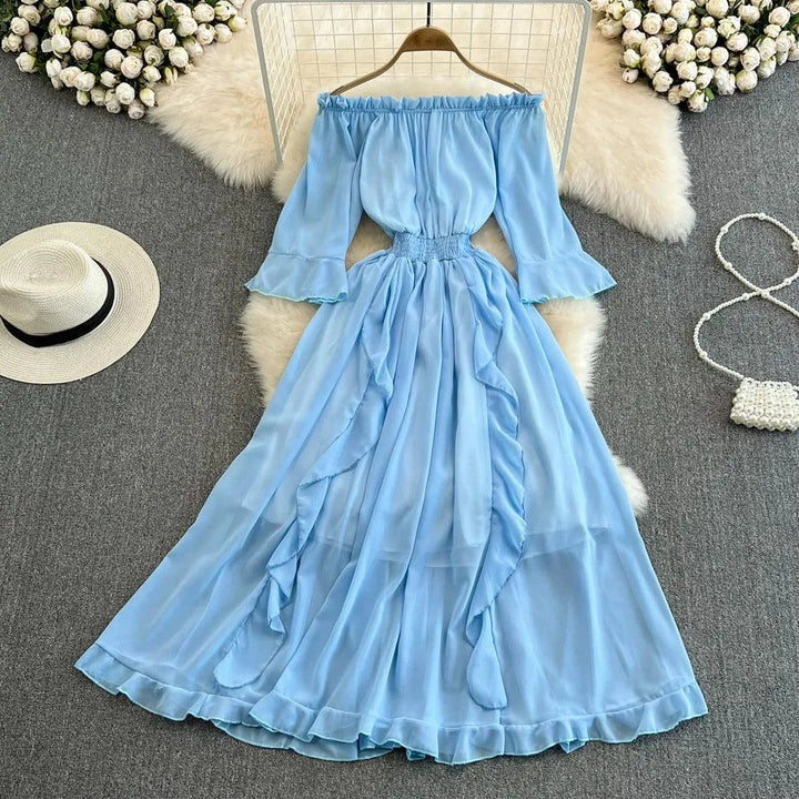 Levoire | Robe en chiffon kootut Bleu Taille moyenne