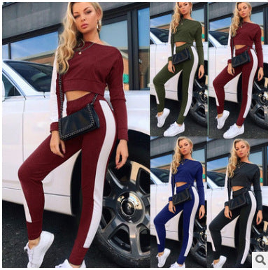 Ensemble de loisirs sporty pour femmes avec crop top et pantalons ajustés Levoire