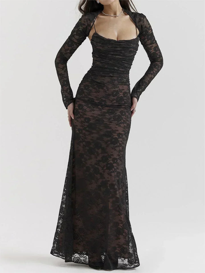 Levoire | Robe D'Été Pour Femmes À Motif Floral Robe De Longueur Décontractée Noir