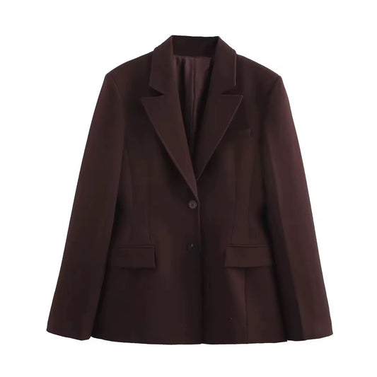 Levoire | Blazer Cintré En Marron Foncé