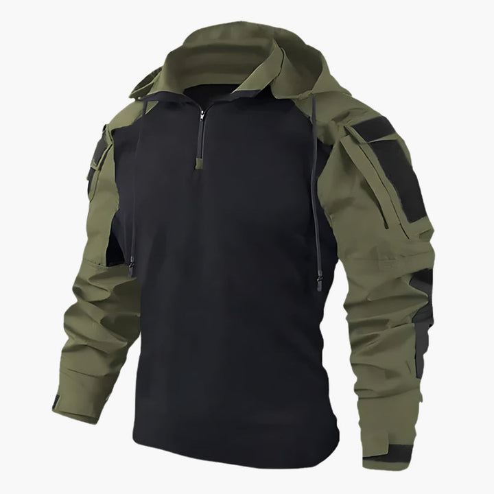 Levoire | Veste à capuche tactique à manches longues avec poches Vert foncé