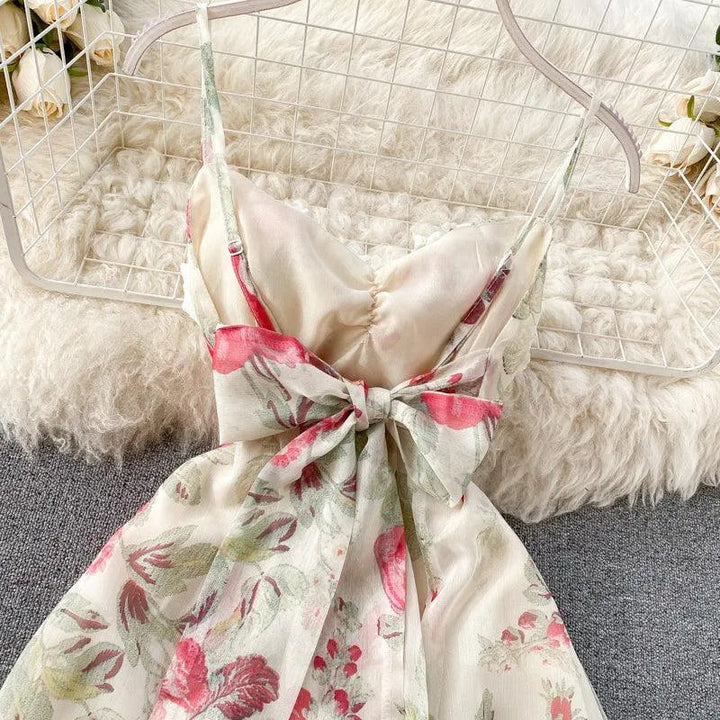 Levoire | Robe imprimée avec jupe longue et ruban