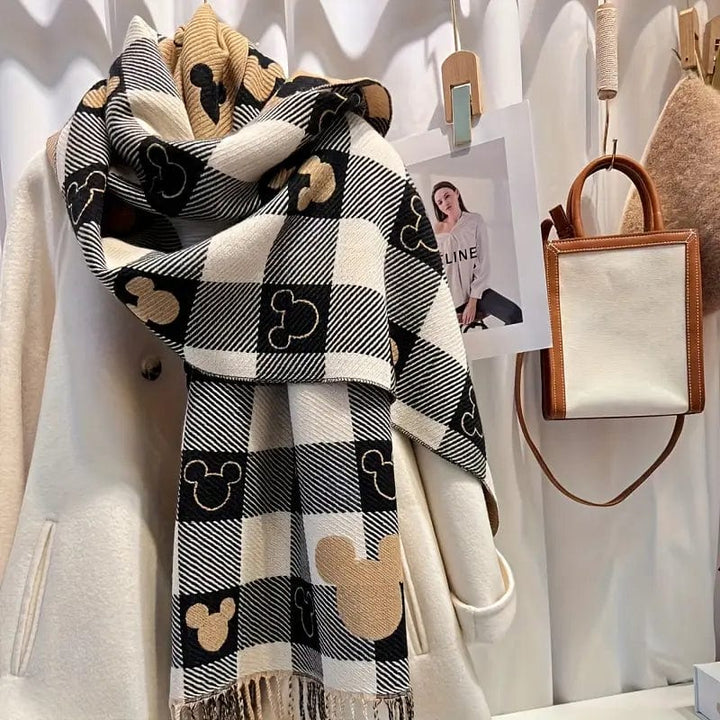 Levoire | Écharpe En Polaire Noir-Gris Taille universelle