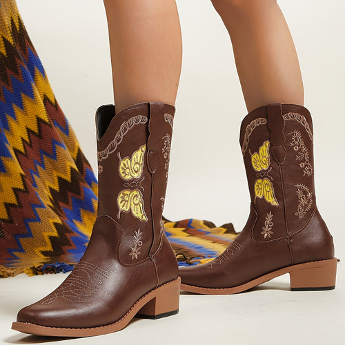 Levoire | Bottes Cowboy À Motifs De Papillons Pour Femmes