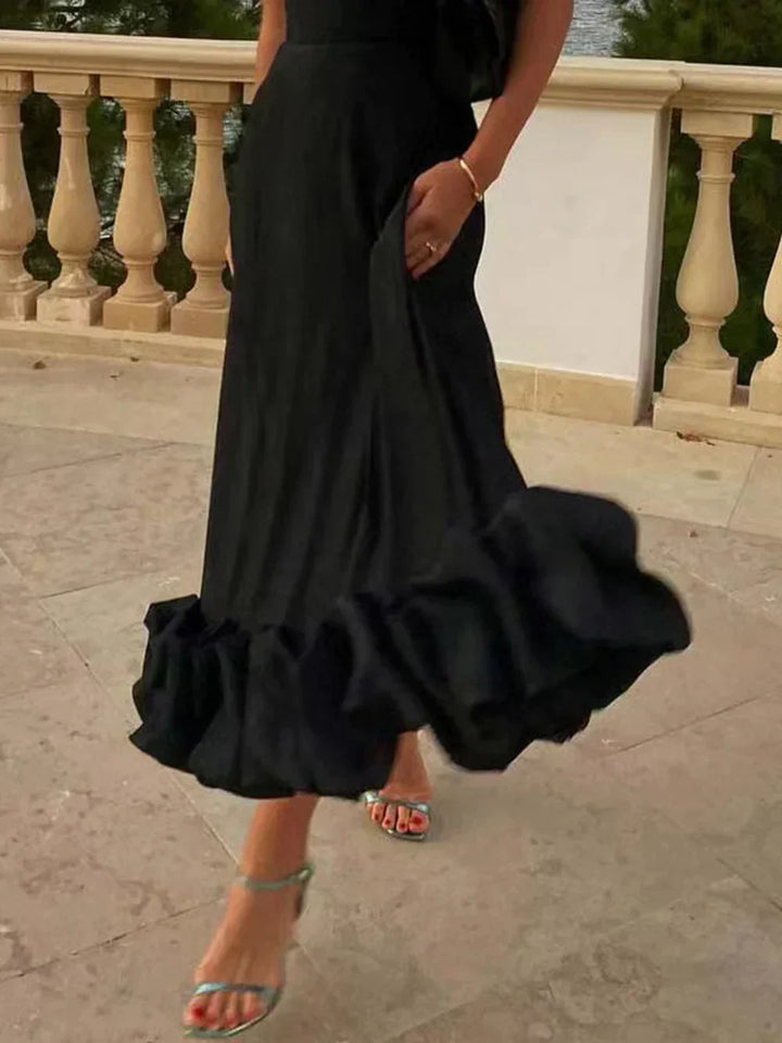 Levoire | Robe midi avec volant et bustier