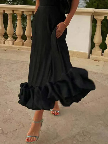 Levoire | Robe midi avec volant et bustier