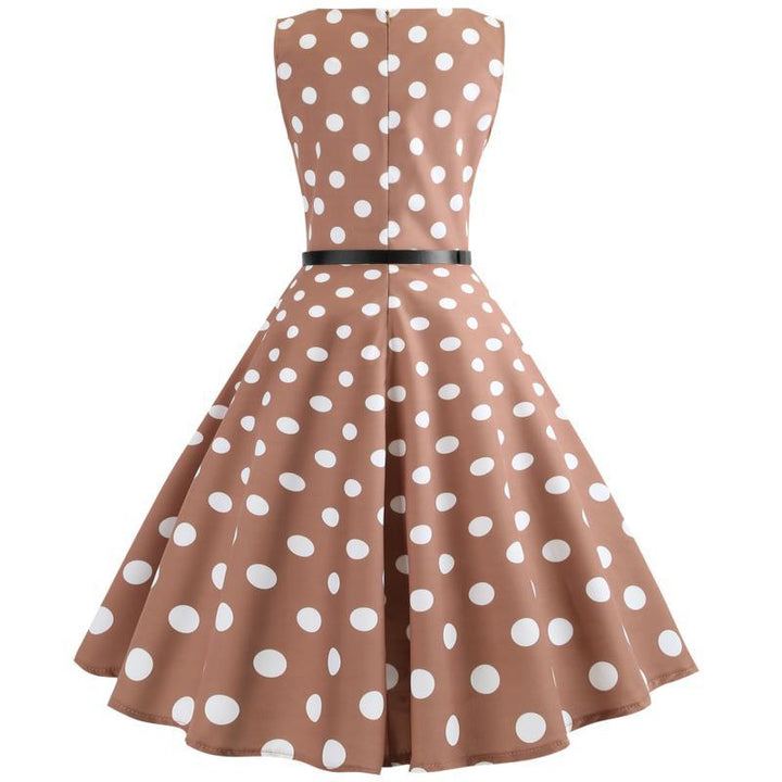 Robe swing rétro pour femmes avec jupe large et motif à pois classique Levoire