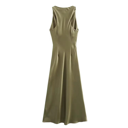Levoire | Robe Maxi Satin Drapé Élégante
