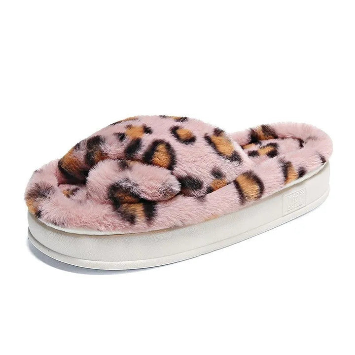 Levoire | Chaussons en léopard flous pour femmes Rosa