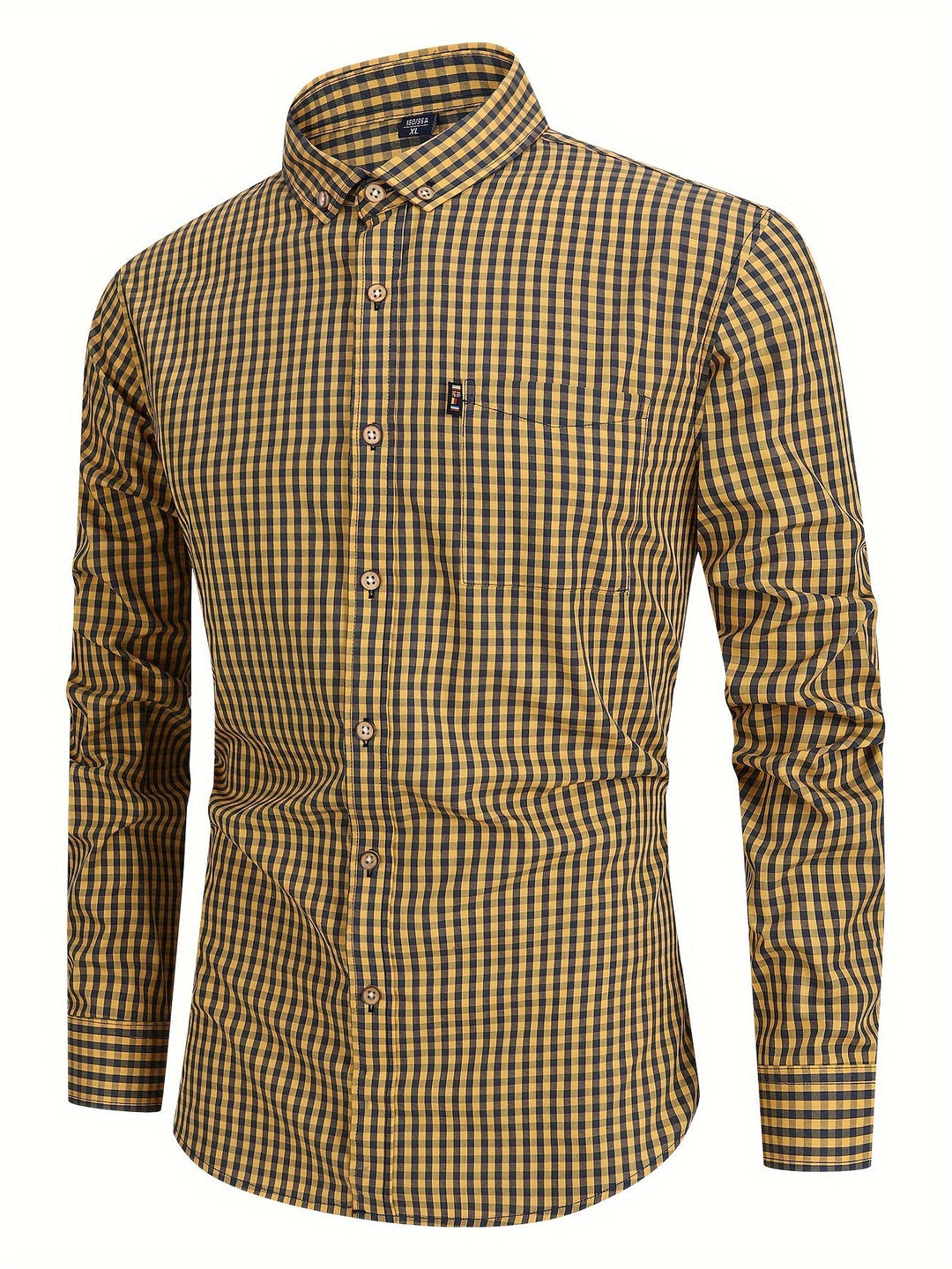 Levoire | Chemise À Carreaux Élégante Pour Hommes Kanavalla Grille jaune