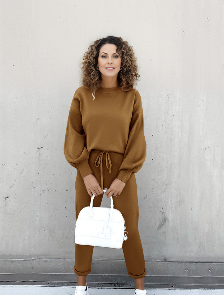 Levoire | Jumpsuit Tyylikäs Kotipuku Naisille Kahvia
