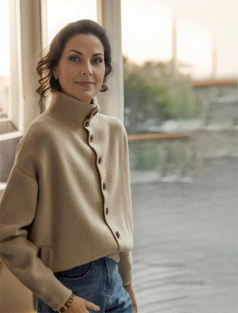 Levoire | Pull Élégant À Manches Longues Avec Bouton 2XL