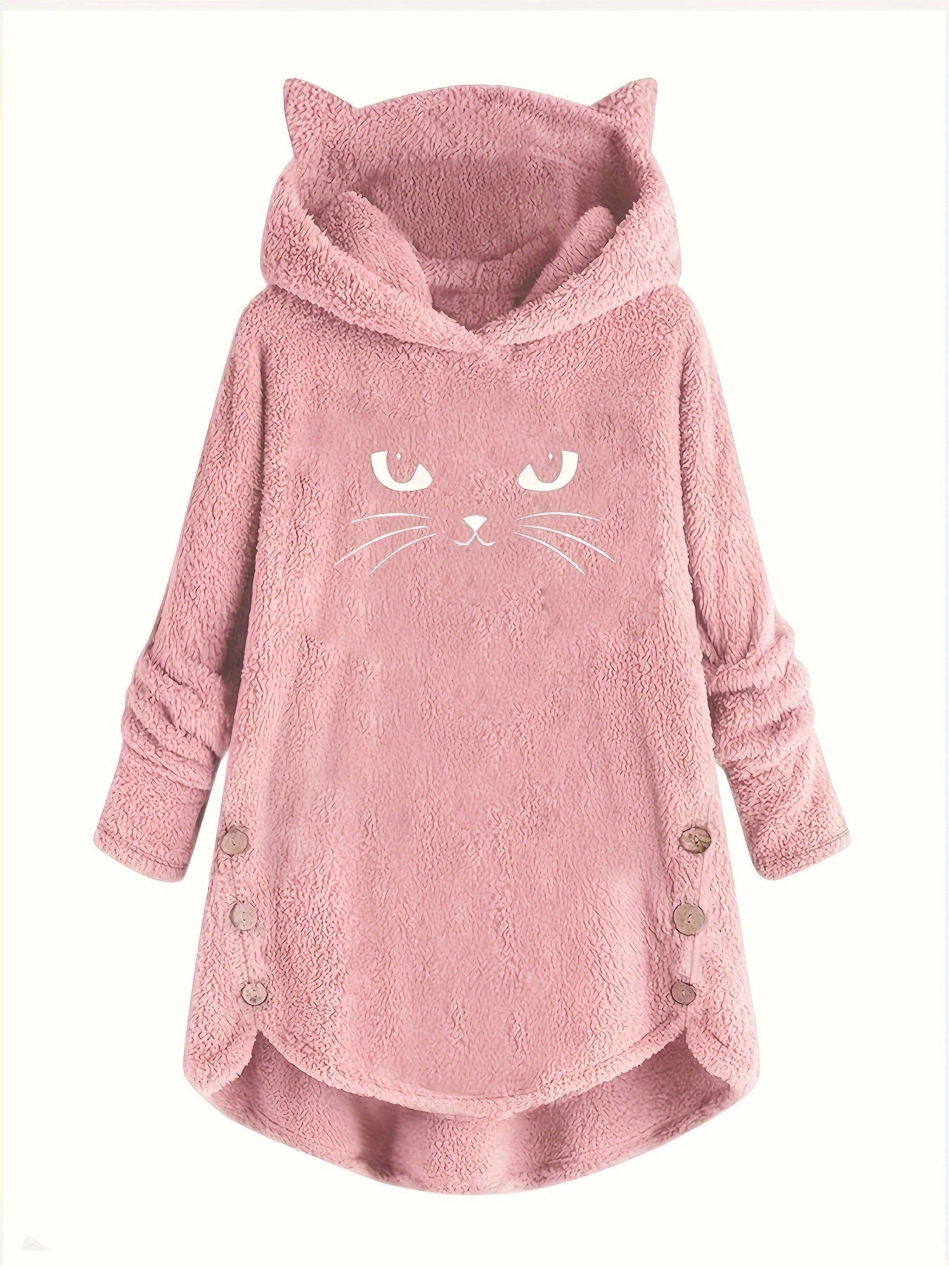 Levoire | Sweat-Shirt Doux Avec Motif De Chat Couleur rose