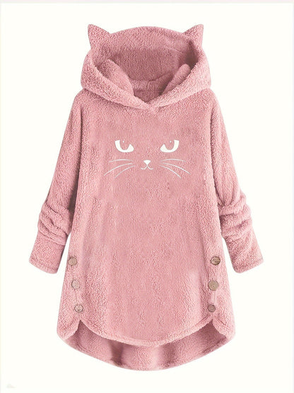 Levoire | Sweat-Shirt Doux Avec Motif De Chat Couleur rose