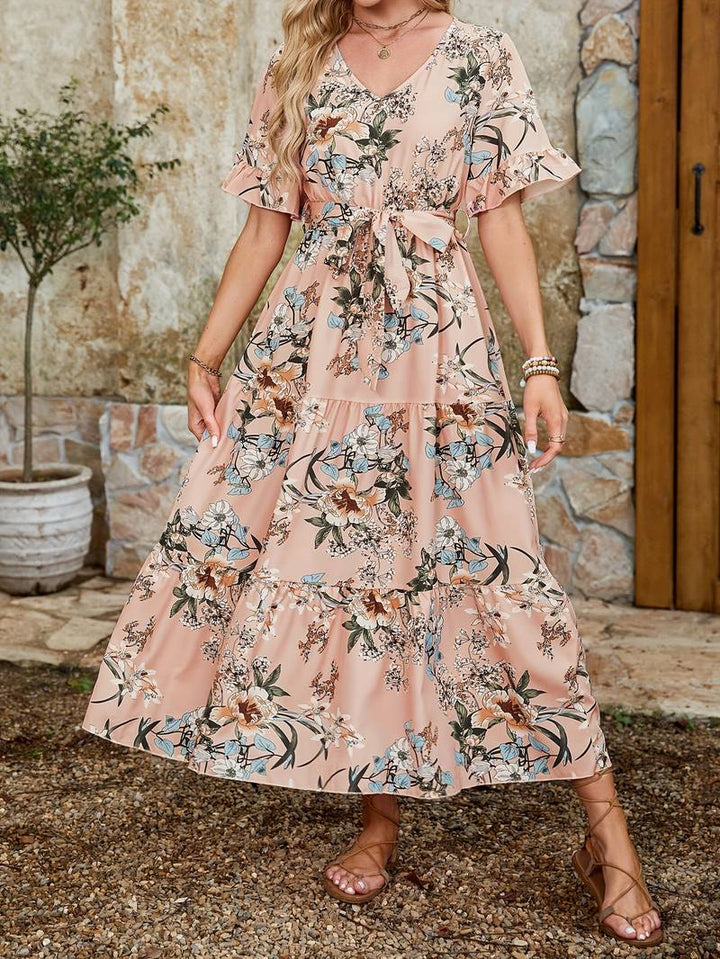 Levoire | Robe À Manches Courtes Avec Imprimé Floral
