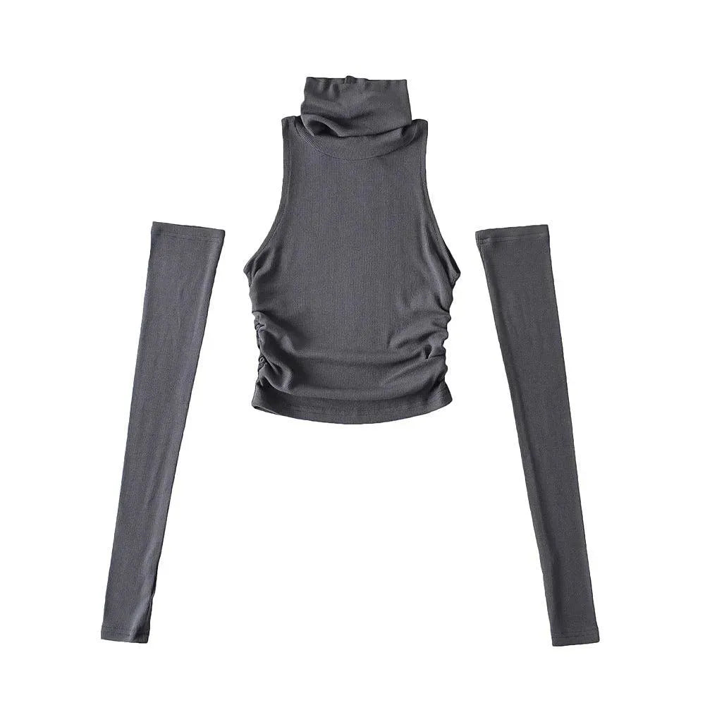Levoire | T-shirt femme à manches repliables, coupe slim