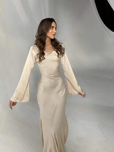 Levoire | Robe Maxi Fluide À Manches Longues Pour Femmes