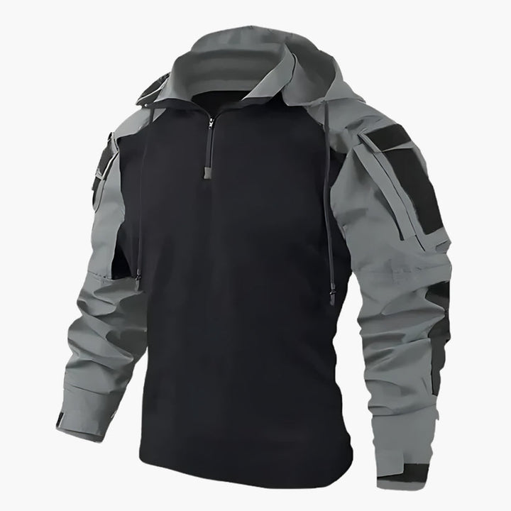 Levoire | Veste À Capuche Tactique Étanche À Manches Longues Avec Poches Gris