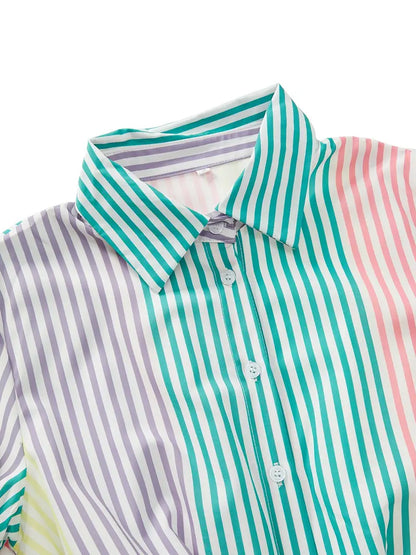 Levoire | Robe Maxi Avec Imprimé À Rayures Colorées