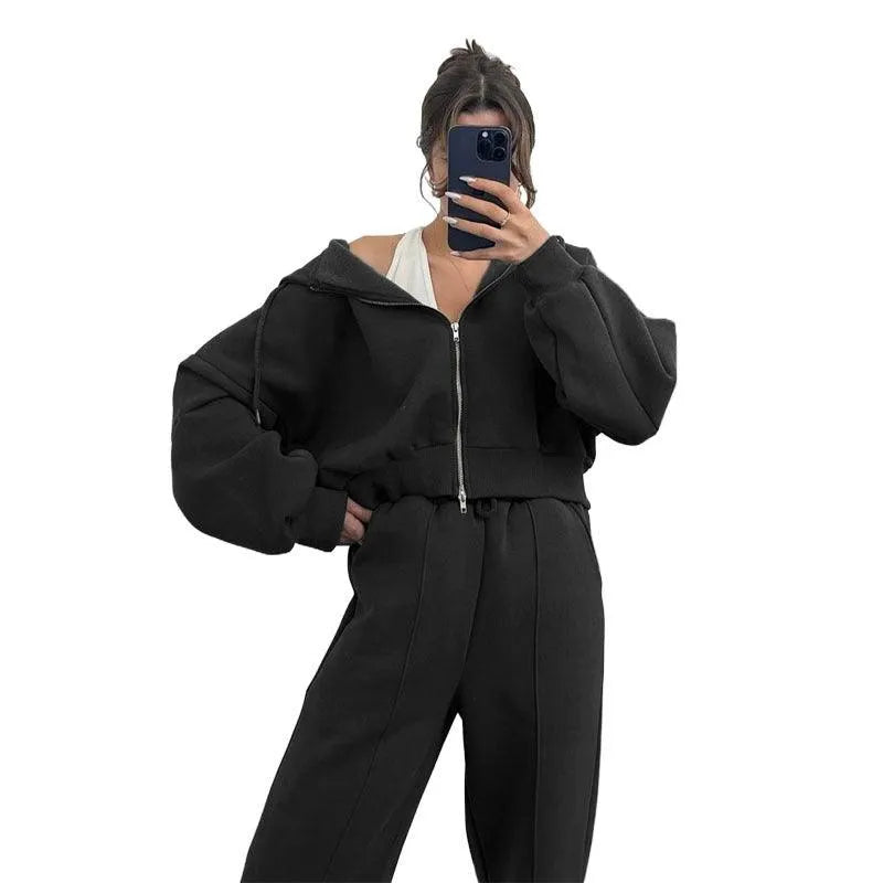 Levoire | Sweat à capuche et pantalon de jogging décontracté Noir