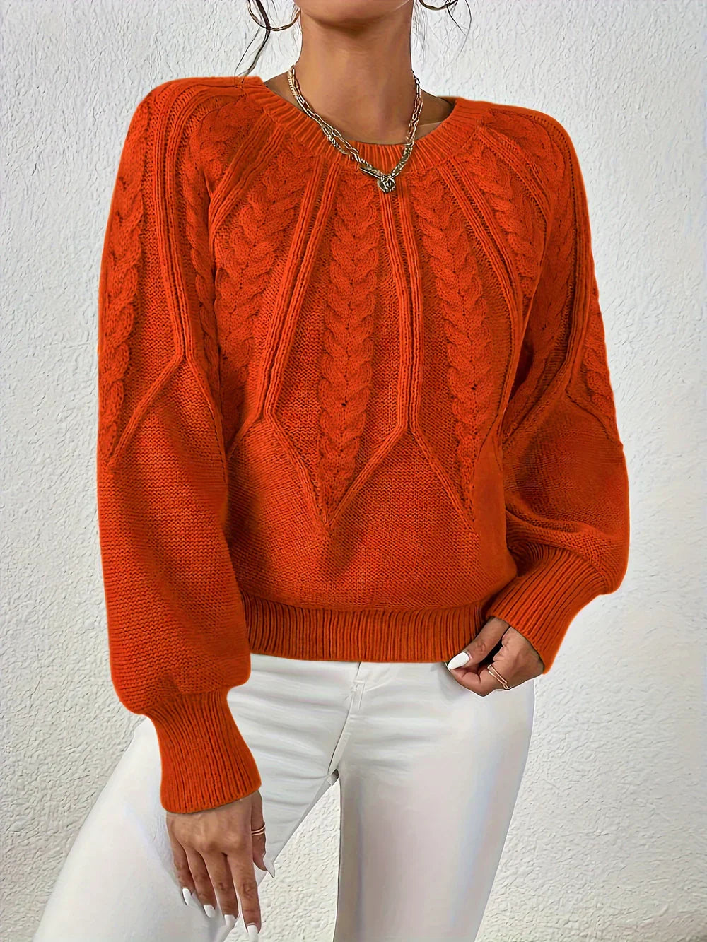 Levoire | Pull Torsadé Décontracté Et Élégant Orange