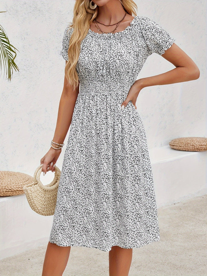 Levoire | Femme Robe Élégante À Manches Bouffantes Blanc