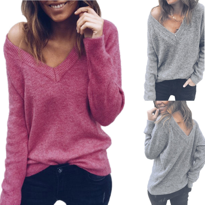 Pull femme avec col en V et coupe décontractée Levoire
